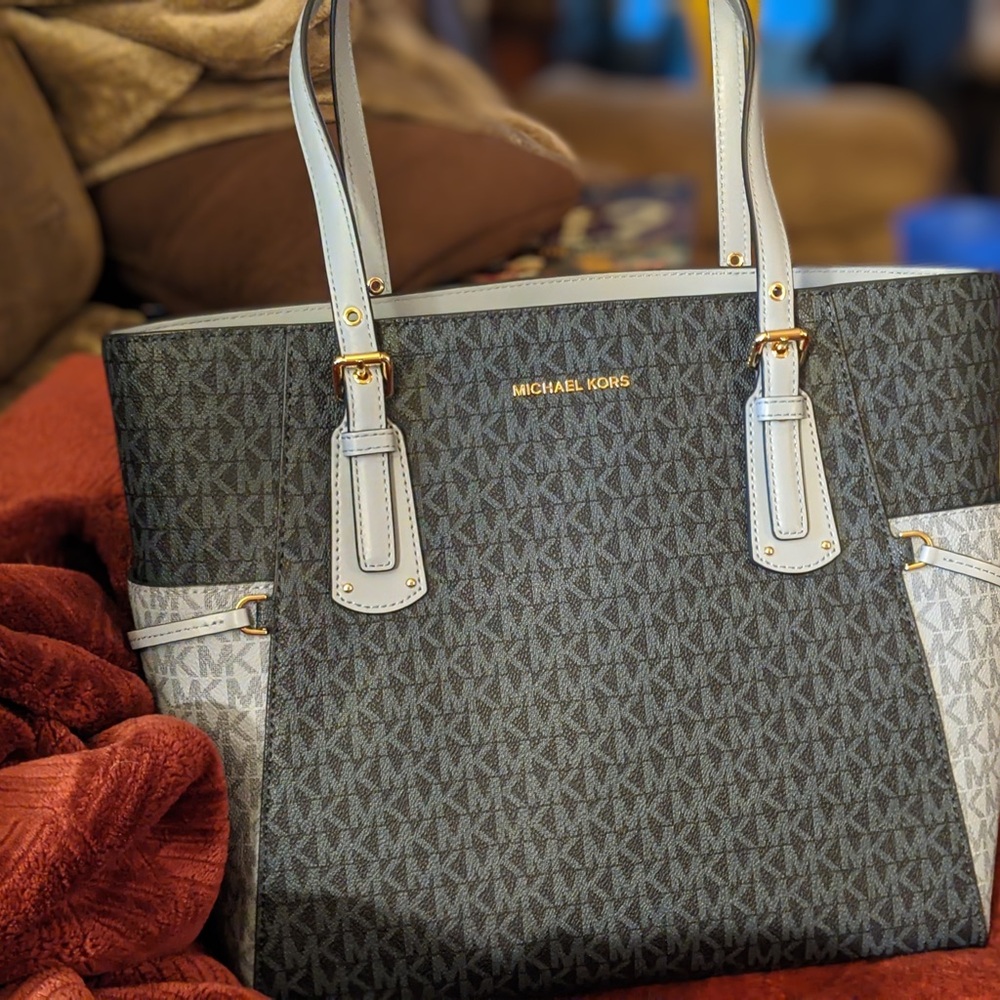 Michael Kors Blue and White Elegant Tote